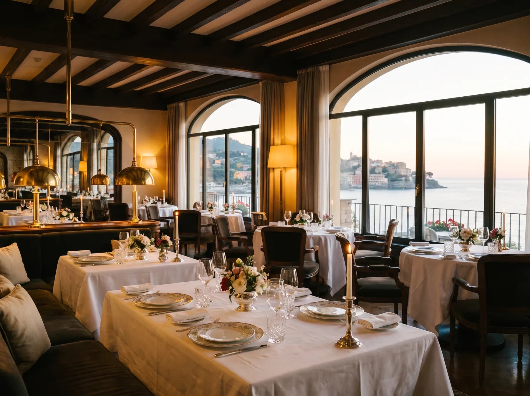 Sala del ristorante Antico Caffè Soriano apparecchiata